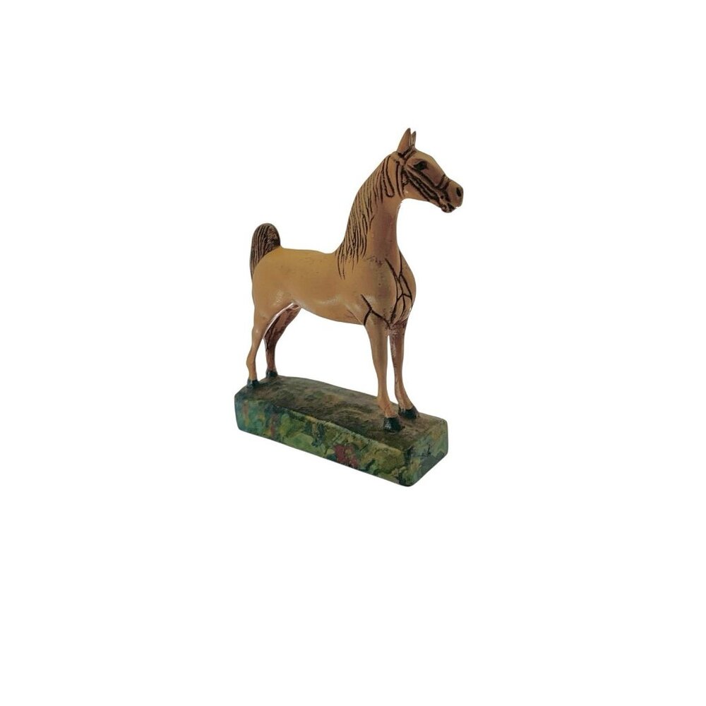 Horse Figurine Hand Carved Wood Statue Vintage Equestrian Decor - Picture 5 of 10